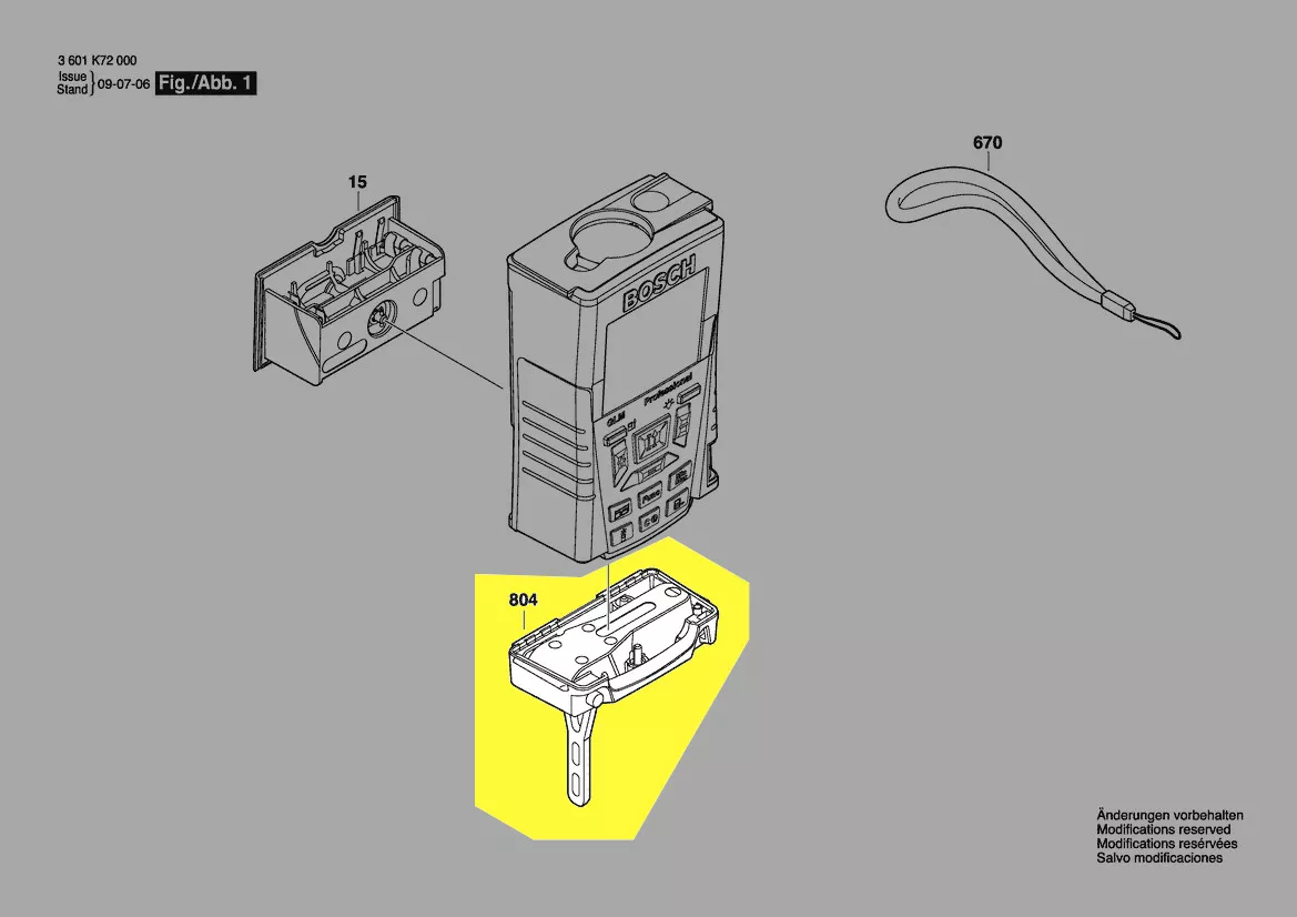 socle avec dard de mesure réf. 1 600 A00 039 BOSCH